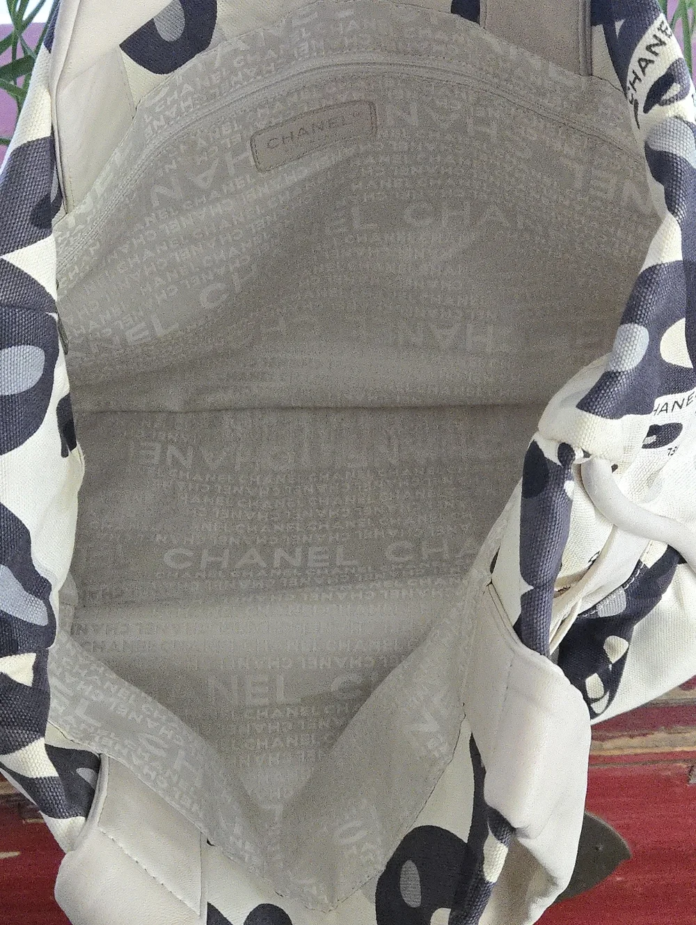 Authentic Chanel Canvas and Leather Tote Bag - Picture 4 of 12